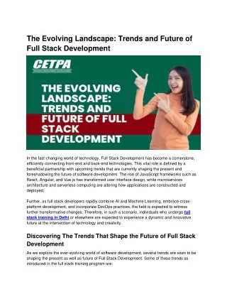 The Evolving Landscape Trends and Future of Full Stack Development