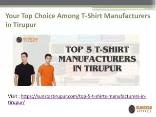 Top 5 T-Shirt Manufacturers in Tirupur - Sunstar Apparels