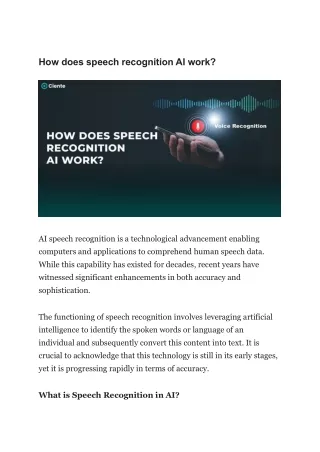 How does speech recognition AI work