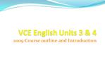 VCE English Unit 1