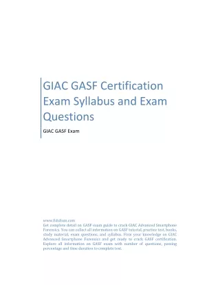 GIAC GASF Certification Exam Syllabus and Exam Questions