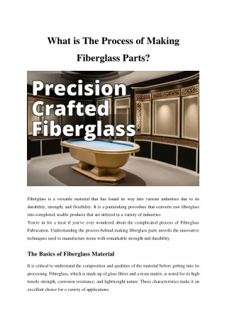 What is The Process of Making Fiberglass Parts