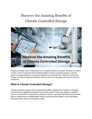 Discover the Benefits of Climate-Controlled Storage