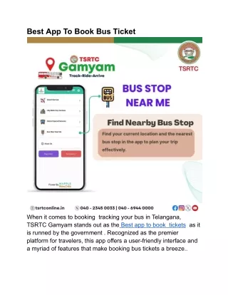 Best App To Book Bus Ticket _ TSRTC