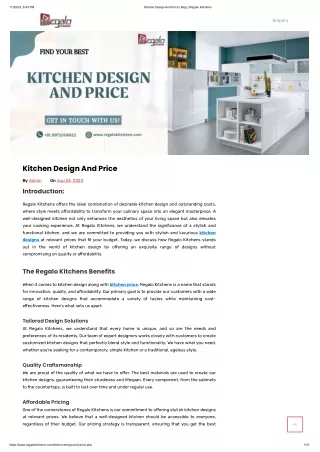 Kitchen Design And Price