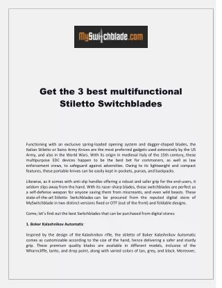 Get the 3 best multifunctional Stiletto Switchblades