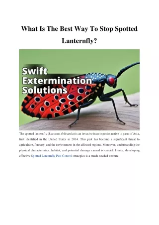 What Is The Best Way To Stop Spotted Lanternfly