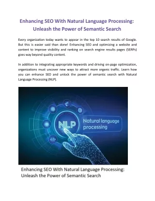 Enhancing SEO With NLP: Unleash the Power of Semantic Search
