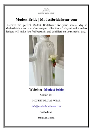 Modest Bride  Modestbridalwear.com