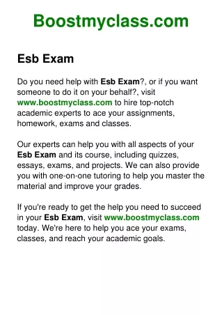 Esb Exam