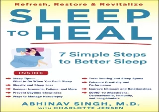 $PDF$/Read❤️/Download⚡️ Sleep to Heal: 7 Simple Steps to Better Sleep