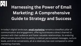 Harnessing the Power of Email Marketing A Comprehensive Guide to Strategy and Success