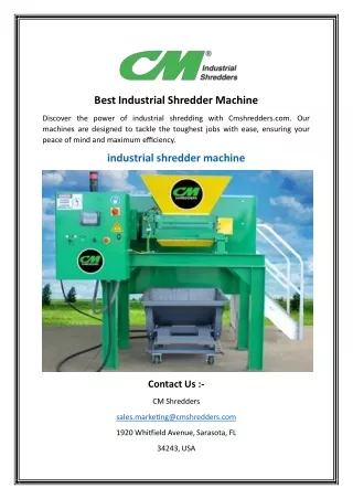 Best Industrial Shredder Machine