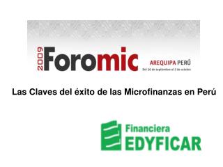 Las Claves del éxito de las Microfinanzas en Perú