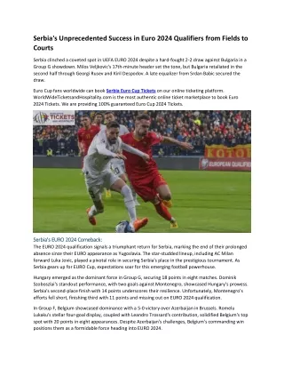 29N-Serbia Euro Cup Fixtures