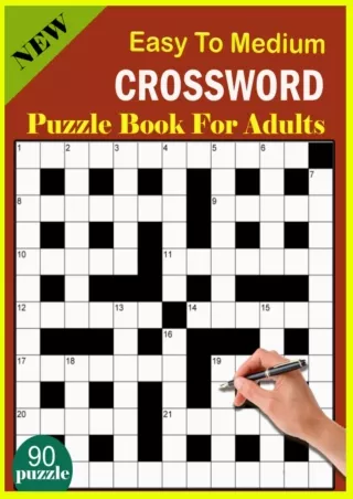 ✔Download⭐/⚡PDF New Easy to Medium Crossword puzzle Book For Aduits: Easy to Medium Crossword