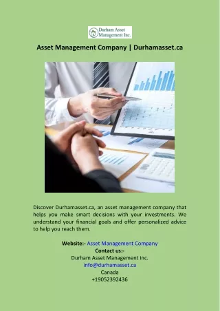 Asset Management Company  Durhamasset.ca