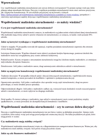 Współwłasność małżeńska nieruchomości – czy to zawsze dobra decyzja?