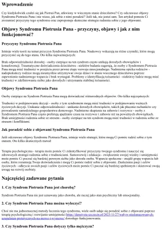 Objawy Syndromu Piotrusia Pana i jak sobie z nimi poradzić?