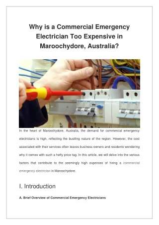 Why is a Commercial Emergency Electrician Too Expensive in Maroochydore?