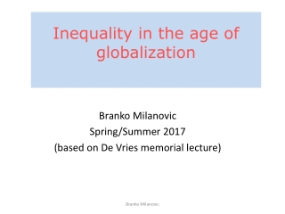 Inequality in the age of globalization