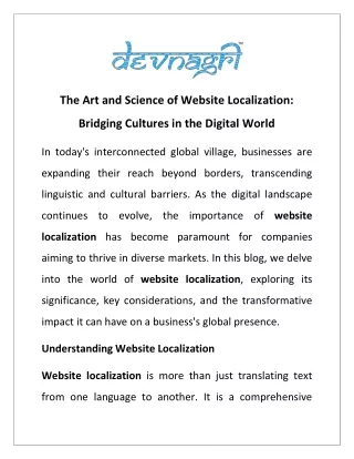 The Art and Science of Website Localization: Bridging Cultures in the Digital Wo