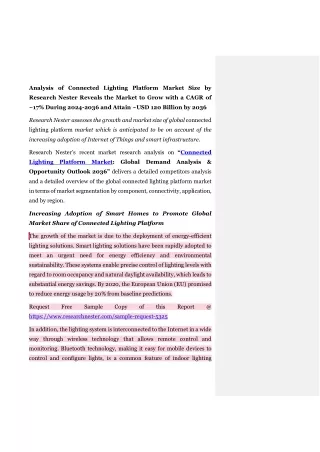Connected Lighting Platform Market: Global Demand Analysis & Opportunity Outlook