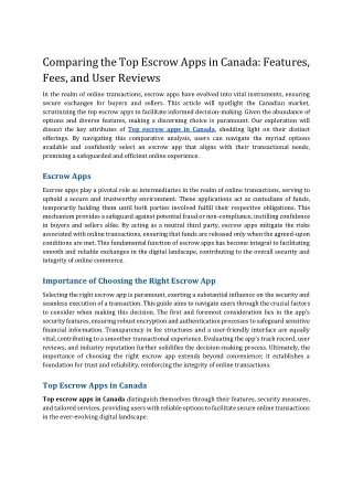 Comparing the Top Escrow Apps in Canada_ Features, Fees, and User Reviews