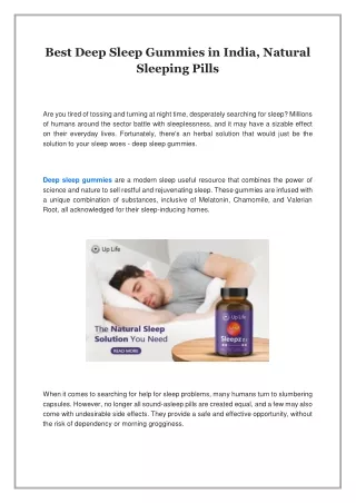 Best Deep Sleep Gummies in India, Natural Sleeping Pills