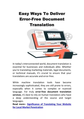 Easy Ways To Deliver Error-Free Document Translation