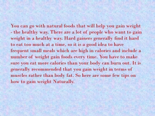 Weight Gain tips