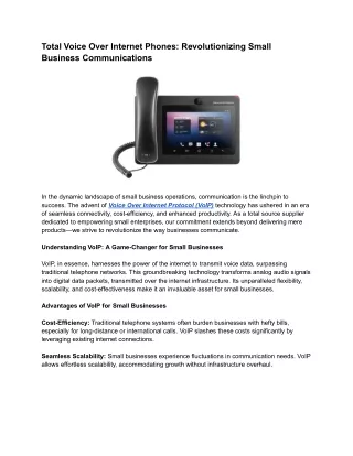 Total Voice Over Internet Phones_ Revolutionizing Small Business Communications