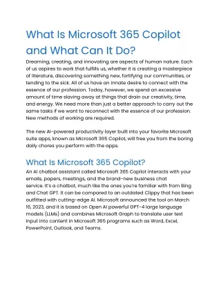 What Is Microsoft 365 Copilot and What Can It Do