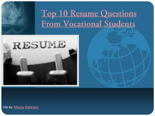Top 10 Resume Questions From Vocational Students