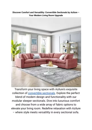 Discover Comfort and Versatility_ Convertible Sectionals by Azilure – Your Modern Living Room Upgrade