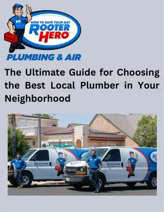 The Ultimate Guide for Choosing the Best Local Plumber in Your Neighborhood!