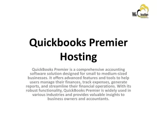 Quickbooks Premier Hosting