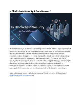 Is blockchain security a good career_