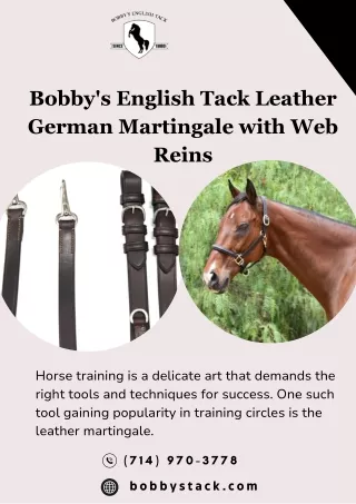 Bobby's English Tack Leather German Martingale with Web Reins