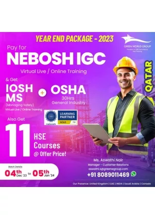 The Perfect Gateway to Your Future career -Nebosh Course in Qatar with GWG