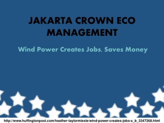 Wind Power Creates Jobs: Jakarta Crown Eco Management