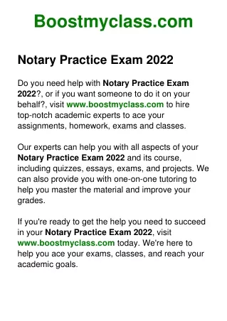 Notary Practice Exam 2022