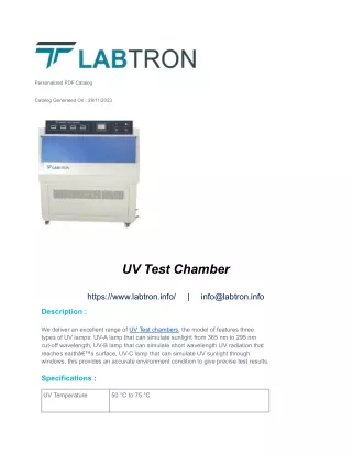 UV Test Chamber