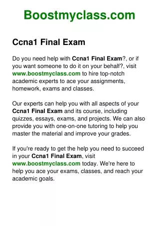 Ccna1 Final Exam
