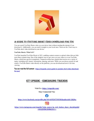 A Guide to YouTube Short Video Download for You