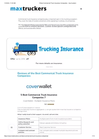 5 Best Commercial Truck Insurance Companies - max truckers