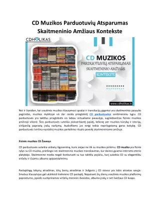 CD Muzikos Parduotuvių Atsparumas Skaitmeninio Amžiaus Kontekste