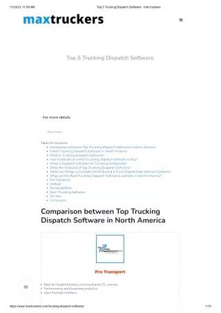 Top 5 Trucking Dispatch Software - max truckers