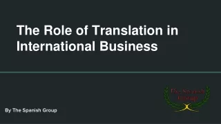 The Role of Translation in International Business