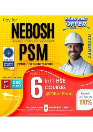 Detailed Training on proactive safety culture Nebosh PSM Course in Cameroon with GWG